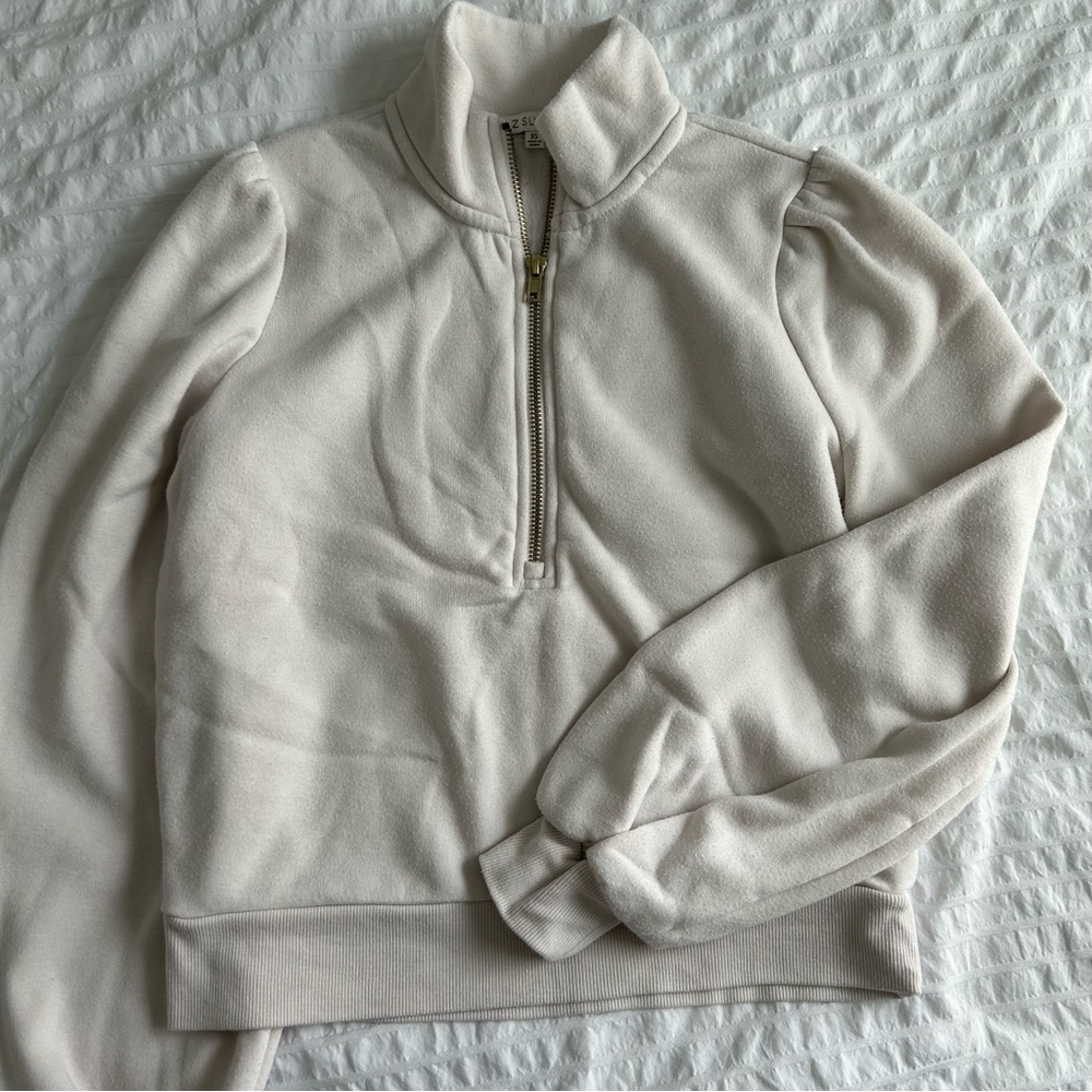 Cream quarter zip